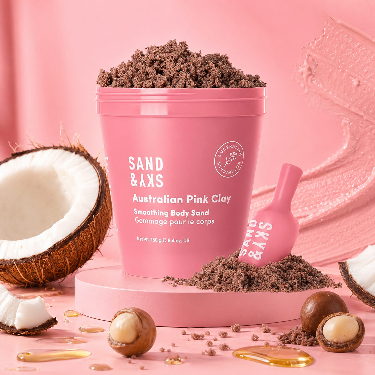 Sand & Sky Australian Pink Clay Body Scrub 180g